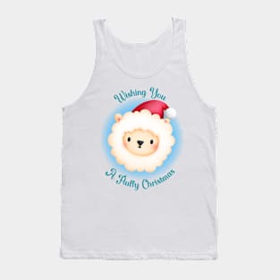 A Cute Lamb in Santa Hat Tank Top